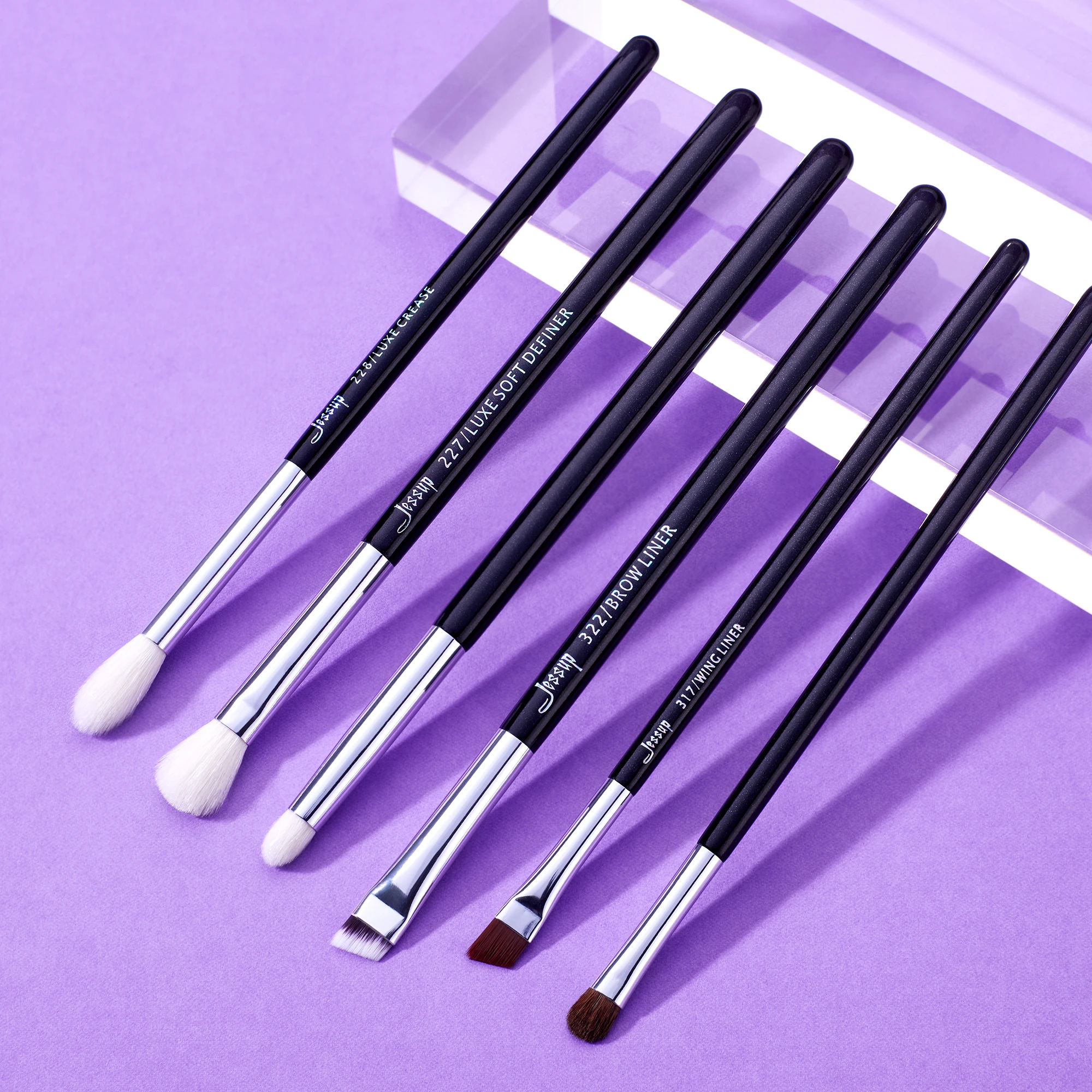 efaea Eye pcs Jessup Brushes set Professional Makeup Set Beauty Shadow Blending Natural synthetic hair Black Sier