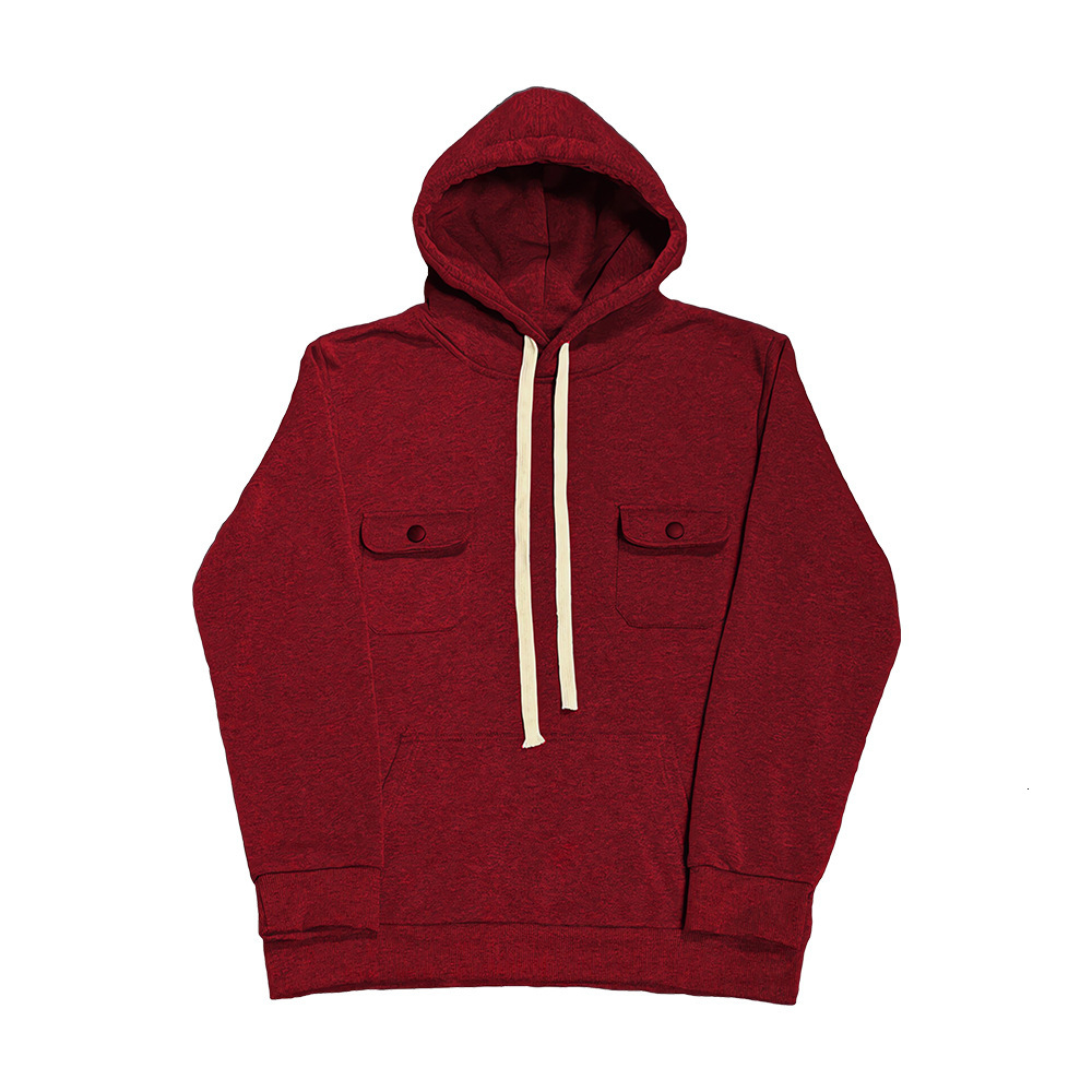 Designer American New Men's Work Clothes Multi Pocket Hoodie Solid Color Fleece Warmth