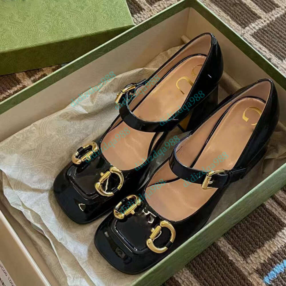 Summer Classic High Heel Sandals Designer Sexy High Heel Shoes 7cm Women's Metal Belt Buckle Thick Heel Women's Shoes size35-40