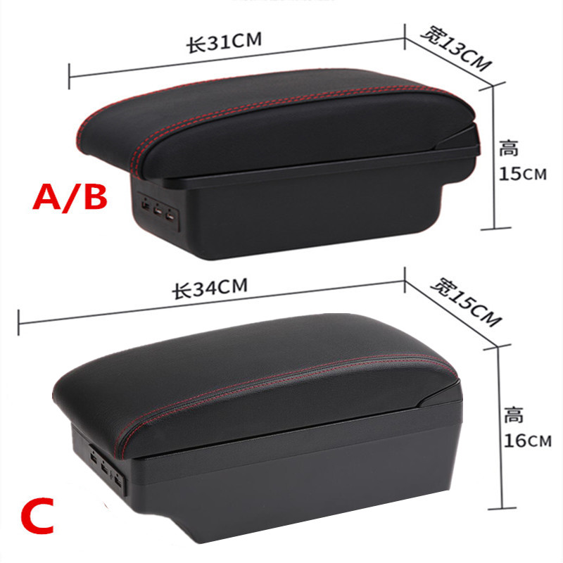 For abarth 595 Armrest Box For abarth 595 Central Store Content Storage Box with Cup Holder Ashtray USB Interface