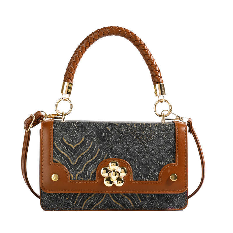 2024 Autumn New Embroidered Handheld Small Square for Women, Versatile Chinese Style Single Shoulder Crossbody Bag