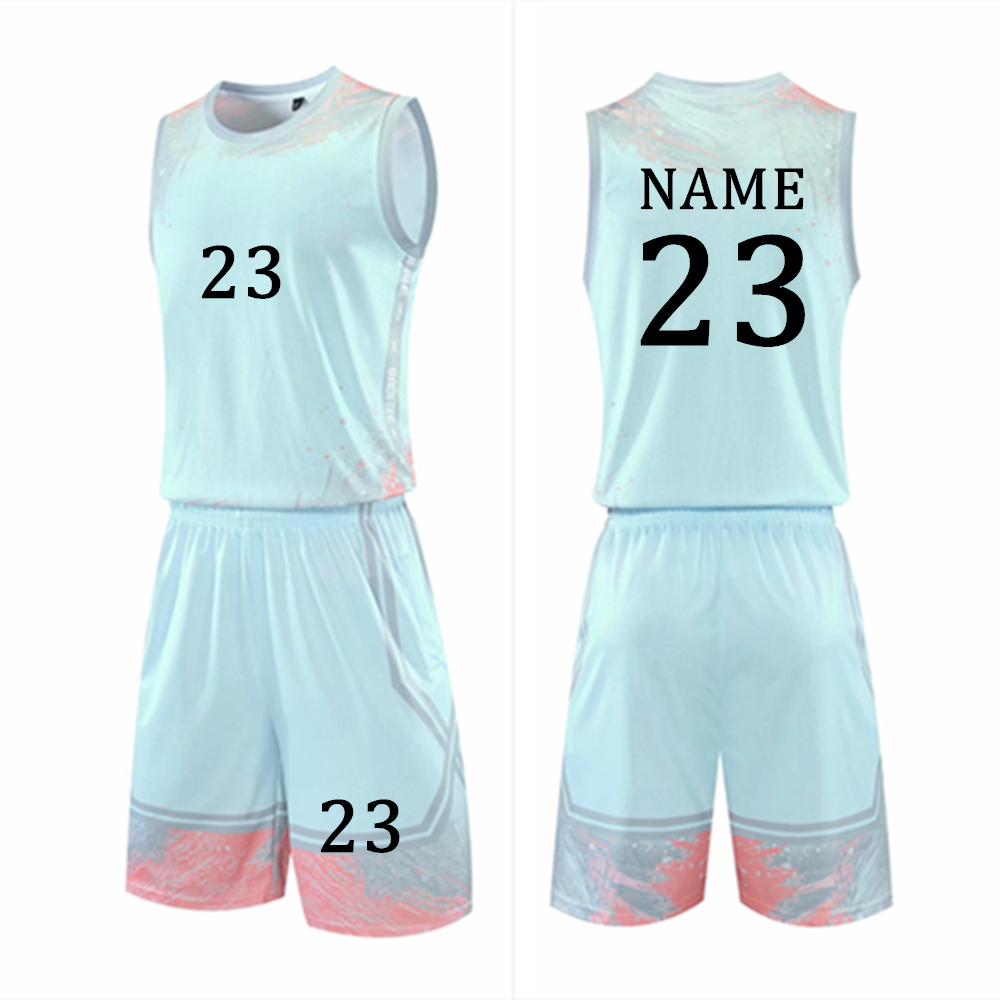 Kids Adult Basketball Uniform Women & Men Basketball Jersey Child Kit O-neck Basketball Shirt Double Pocket Shorts Training Suit