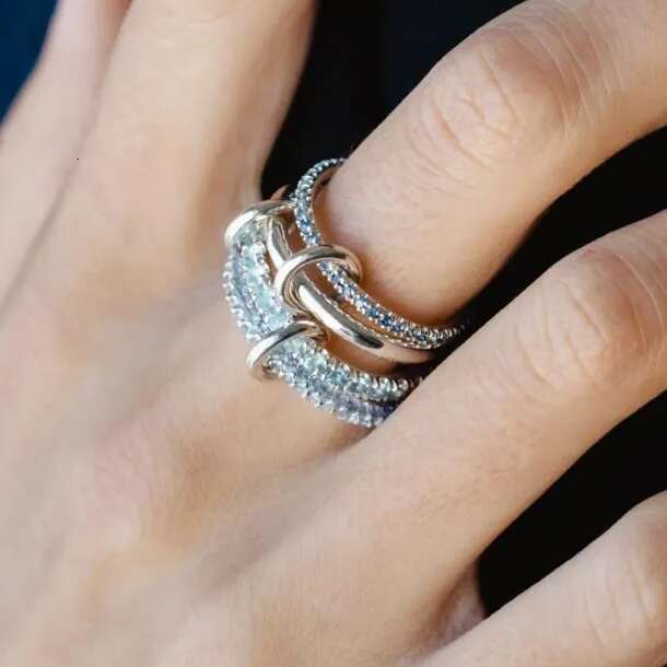 Women ring Iris Petunia Aqua Gemini Spinelli Kilcol rings brand designer New in fine jewelry gold and sterg sier Hydra kedH912