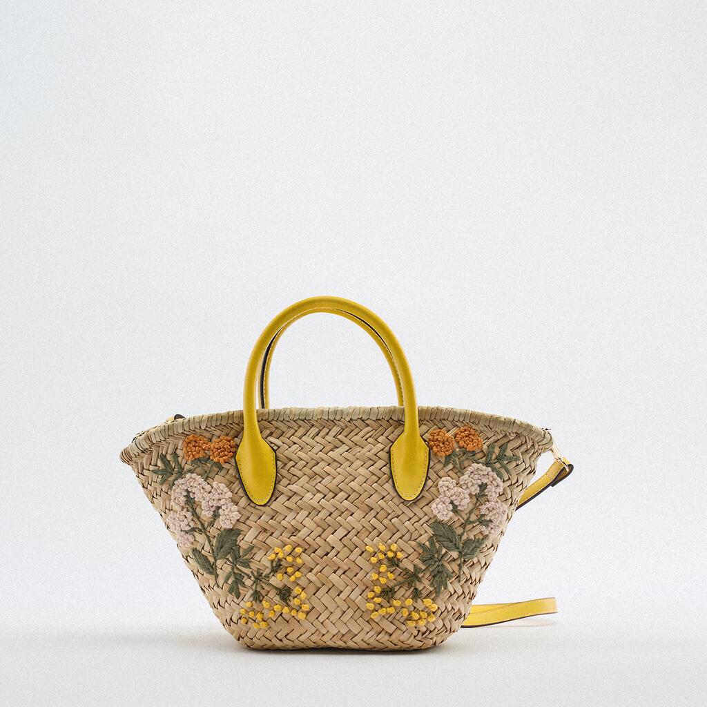 Hand-embroidered water grass straw bag beautiful beach bag one shoulder women's bag messenger bag