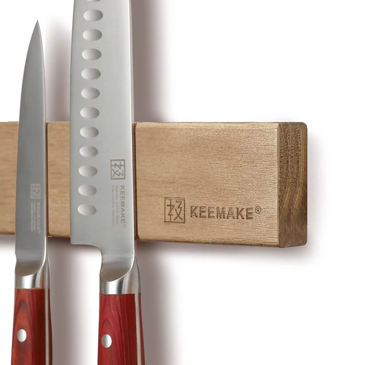 KEEMAKE Magnetic for Solid Powerful Magnet Wall Mount Acacia Wooden Knives Holder Kitchen Knife Strip dh3628137
