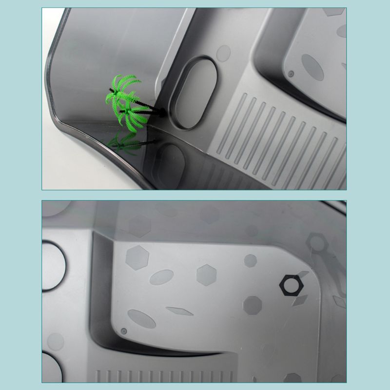 Aquarium for Tank Breeding Box with Basking Platform Habitat Tortoise Feeding Box for Turtle Vivari