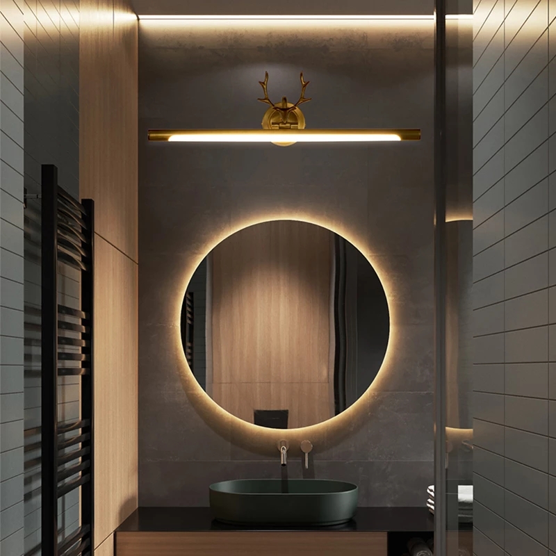 Modern LED Mirror Light for Washroom Makeup Vanity Cabinet Black/Gold Antlers Bathroom Amenities Decor Wall Lamp Indoor Lighting