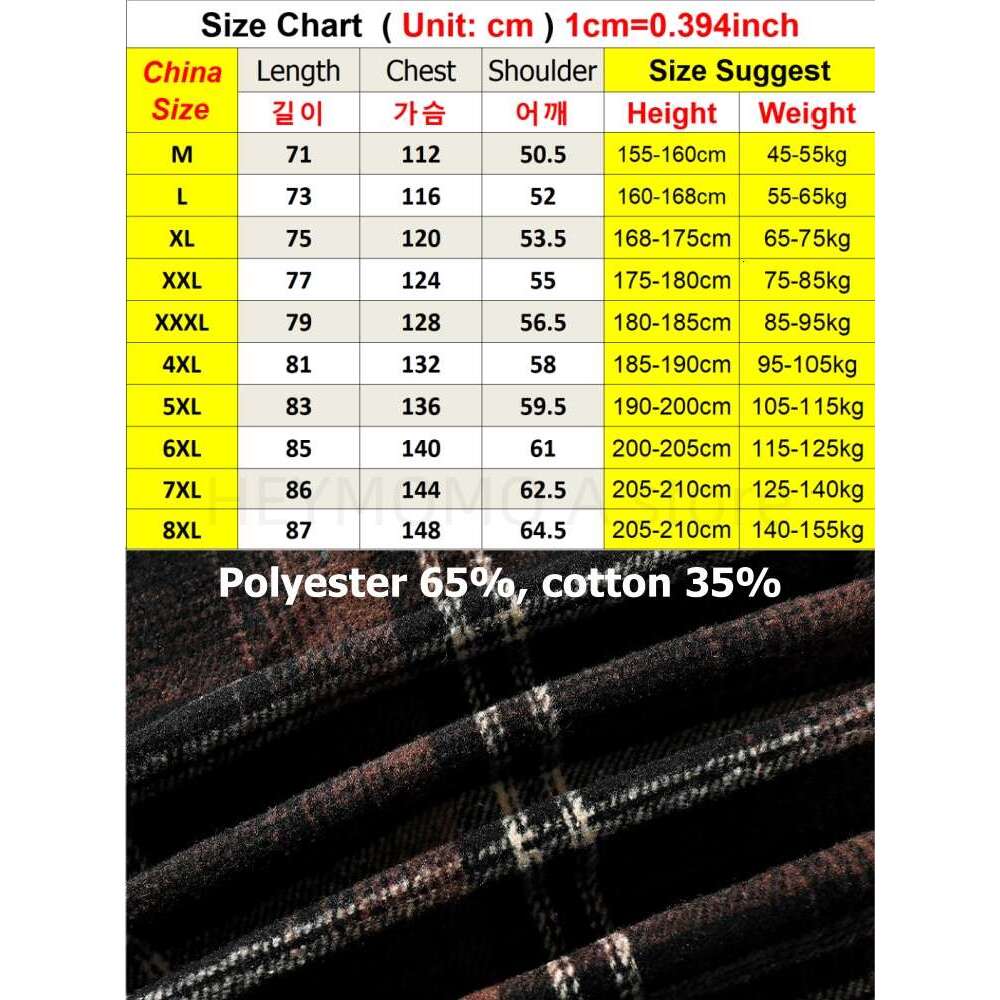 Oversized 8Xl 7Xl Plaid Shirt Men Winter Thick Vintage Flannel Long Sleeve Plus Size 6Xl Loose Men's Casual Soft Dress Shirts