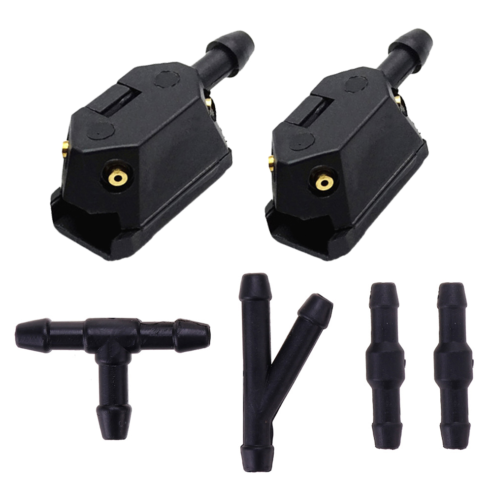 7Pcs/set Front 2025 Windscreen new Wiper Arm Washer Nozzle Jets 4 Way ustable Check Vae Tube Pipe Hose 2m T Piece Straight Piece