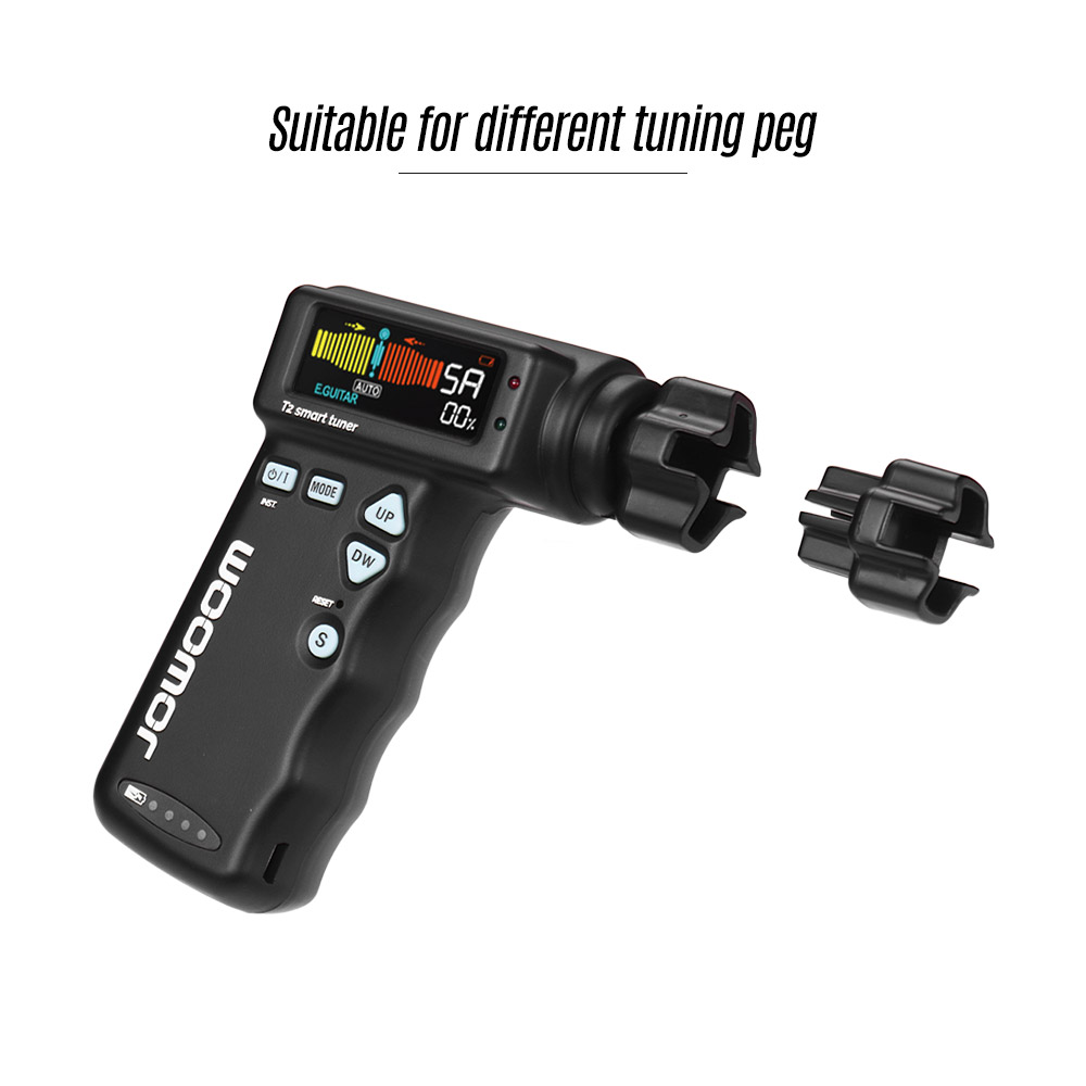 JOWOOM T2 Smart Guitar Tuner Peg String Winder for Guitar Ukulele Chromatic Tuning Built-in Rechargeable