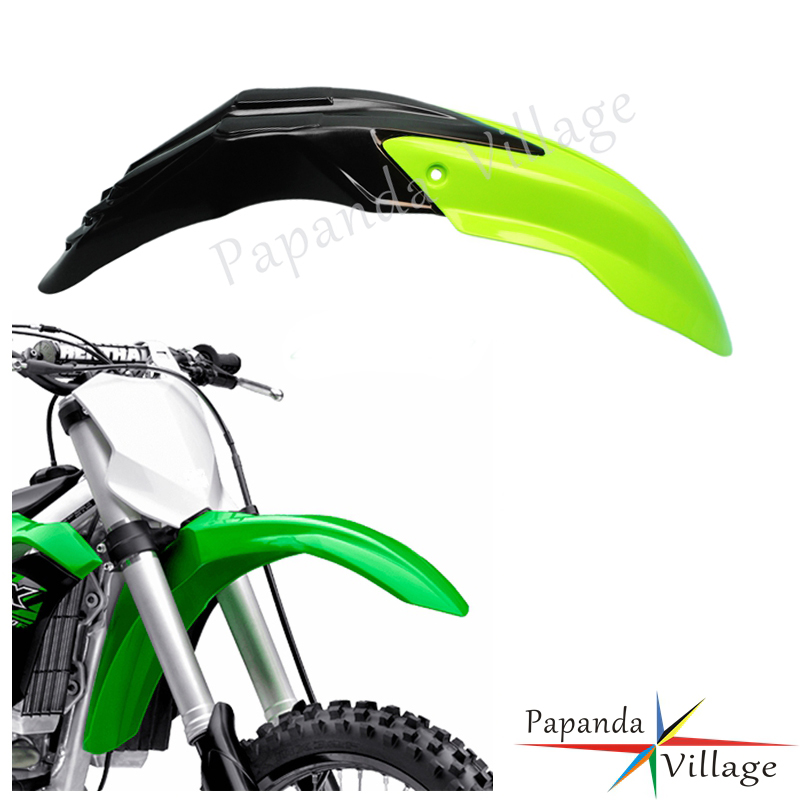 Motorbike Black Green ABS Plastic Universal Front Fender Mudguard Protector Enduro for Kawasaki KX KLX KLR 110 140 250 450