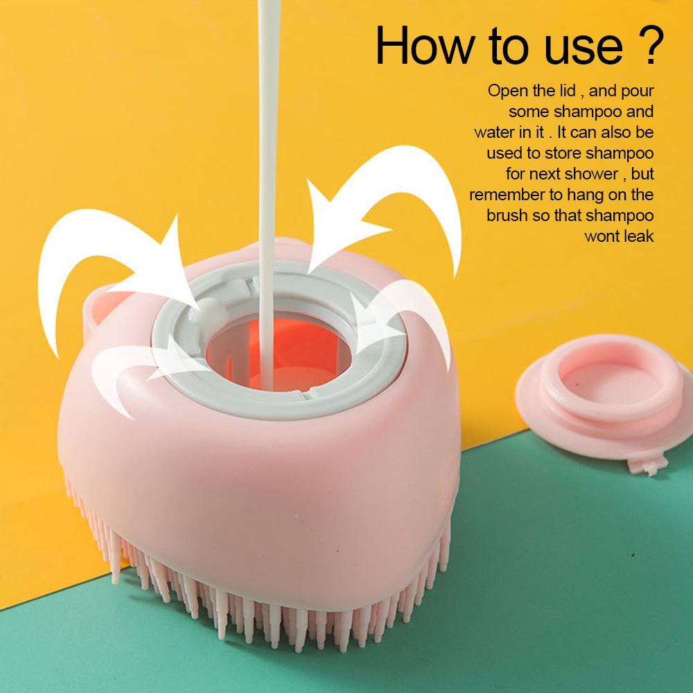 Pet Shower Brush Silicone Material Dog Bath Massage Hair Cleaning Brush Can Be Filled With Bath Gel Pet Cleaning Products