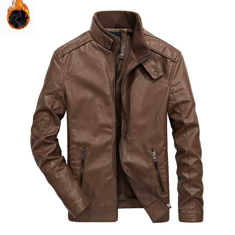 Men's Leather Jackets Men Stand Collar Coats Mens 2025 new Motorcycle Leather Jacket Casual Slim Clothing PU Leather Coats Mens
