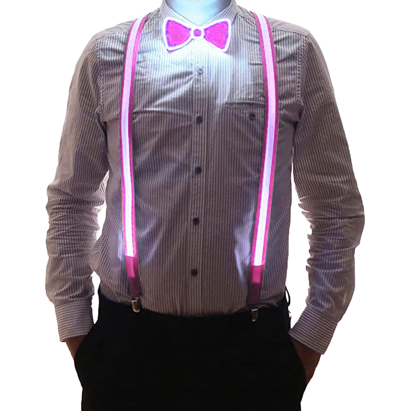 Luminous Mens For Pants Suspenders Led Belt Adjustable Men Suspender Casual Belts Man Shirt Women Blouses Music Festival Party smile