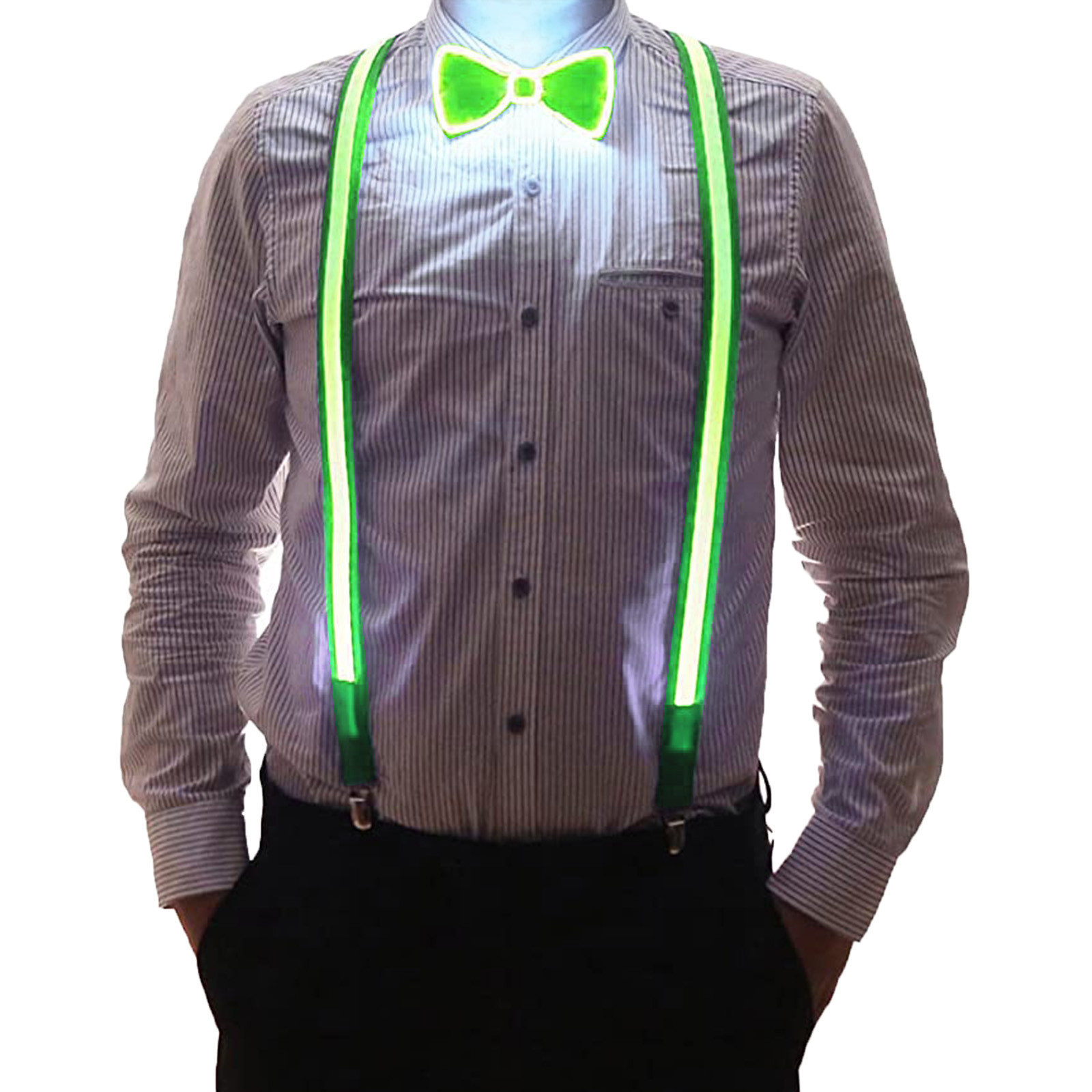 Luminous Mens For Pants Suspenders Led Belt Adjustable Men Suspender Casual Belts Man Shirt Women Blouses Music Festival Party smile