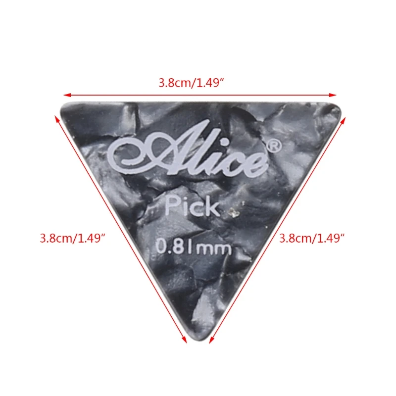 12pcs Celluloid Guitar Picks Big Triangle Pick Strumming Folk 0.46 0.71 0.81mm