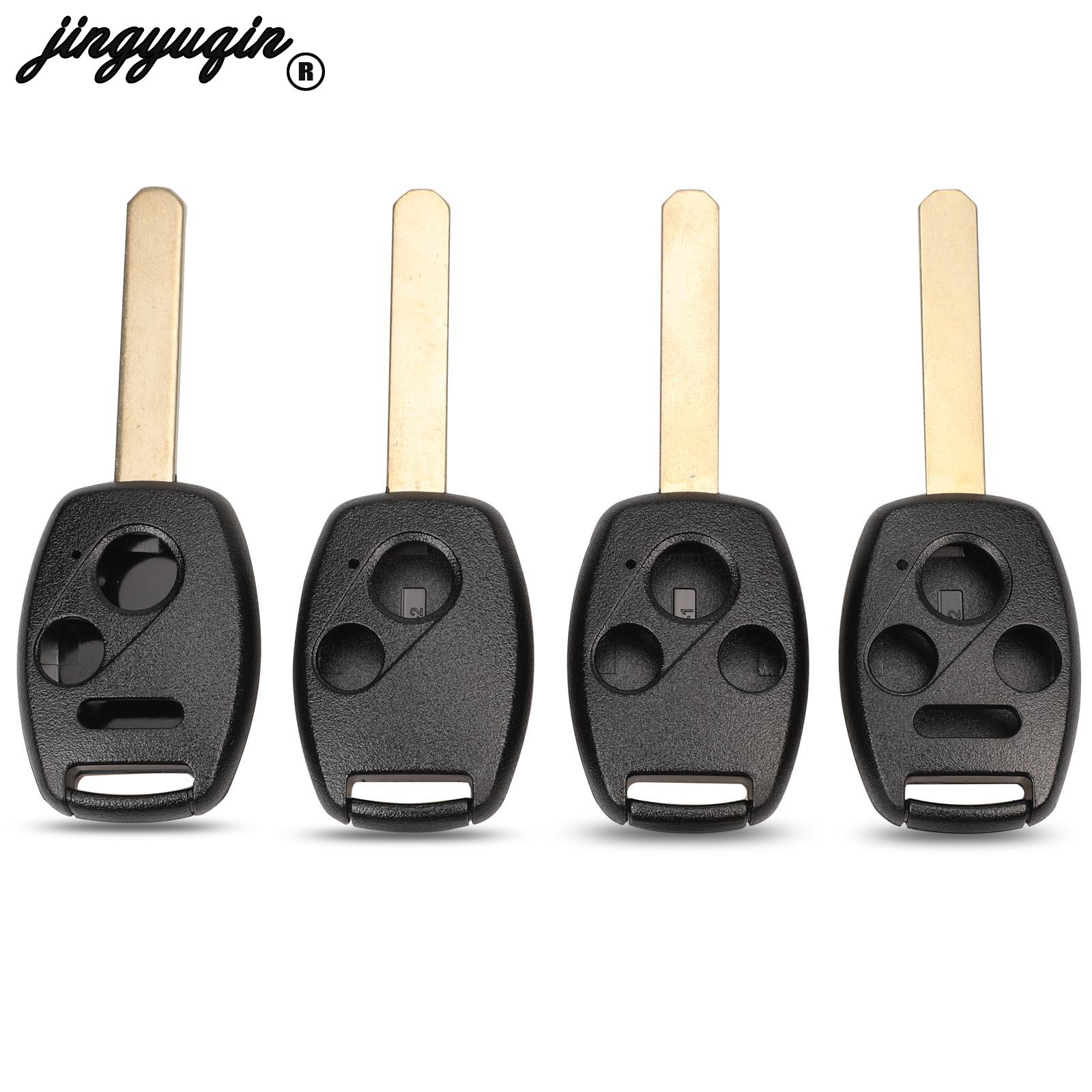 jingyuqin 10pcs 2/3/4 Buttons Car Remote key shell Fob For HONDA Accord Civic CRV Pilot Fit 2007 2008 2009 2010 2011 2012 2013 35615 5 14426