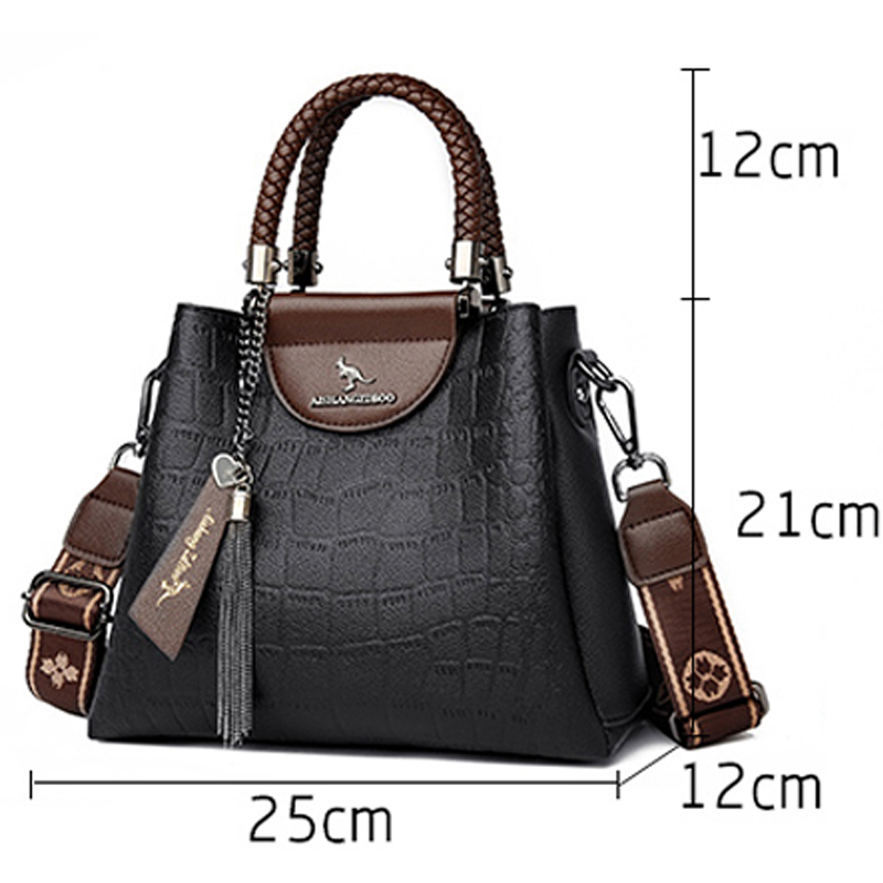 Women Stone Pattern Cross-body Bag Leather Woman Handbag Hot Selling Designer Totes Women Bag Large Brand Bags Luxury Sac A Dos