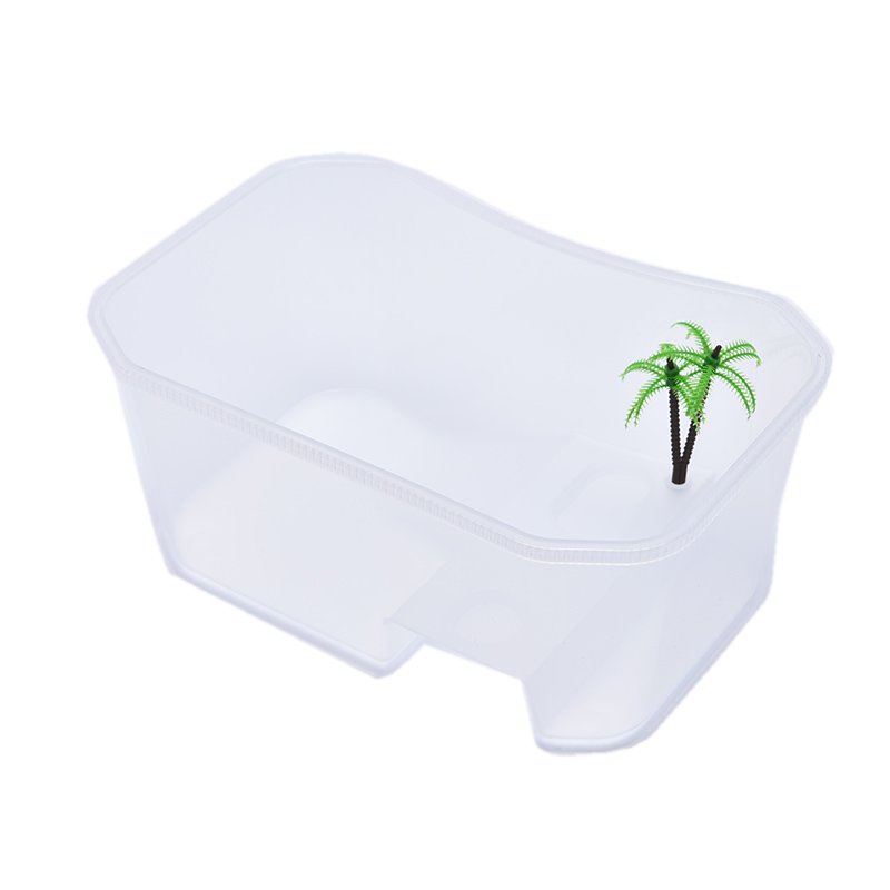 Reptile Vivarium Box Turtle Tortoise with Basking Ramp Tank Breeding Food Tool Feeding Box with Basking Platform Home Aquarium