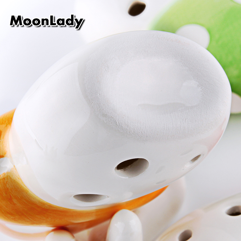 5 Colors Ocarina 6 Hole Small Mushroom Ocarina Alto C Tone Beginner Ocarina Tourist Souvenir Teaching Toys Ceramic Pendant