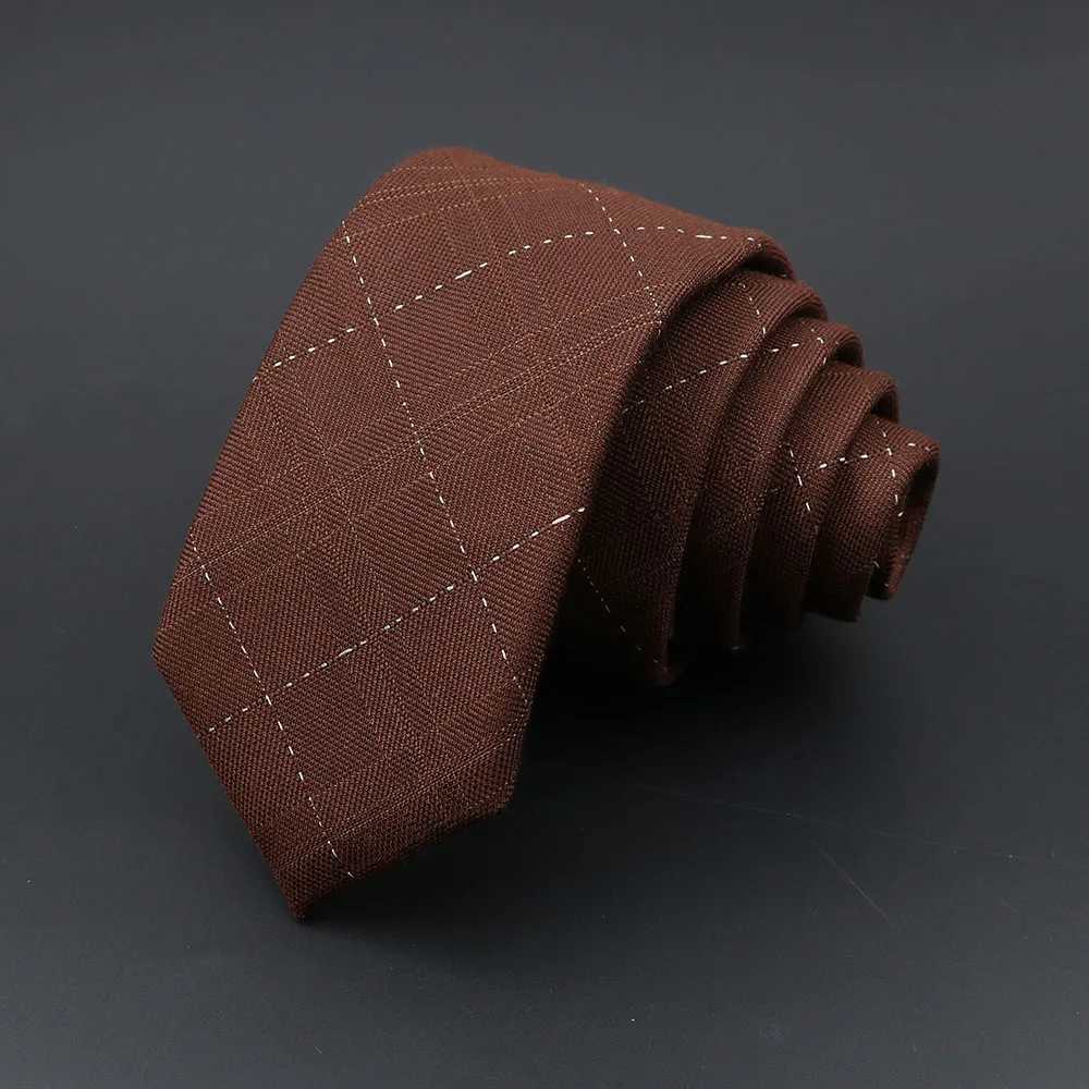 Mens Ties Classic Jacquard Striped Plaid Necktie 6cm Skinny Neckties Polyester Narrow Collar Suit Shirt Tie Accories GiftX241109