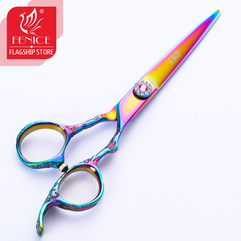 Fenice 6 inch Professional Purple Pet Dog Grooming Scissors Set Cutting&Thinning Shears Set Animal Haircut Scissors Kit
