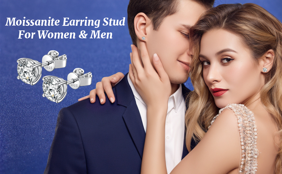 pass dia tester vvs moissanite designer for High-end luxury earrings women sterg sier stud earrings gold plated mens screw back earring jewelry valent