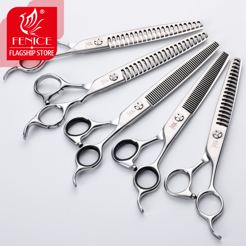 Fenice professional dog scissors 7/7.5 inch pet dog grooming scissors thinning shears for dogs thinning