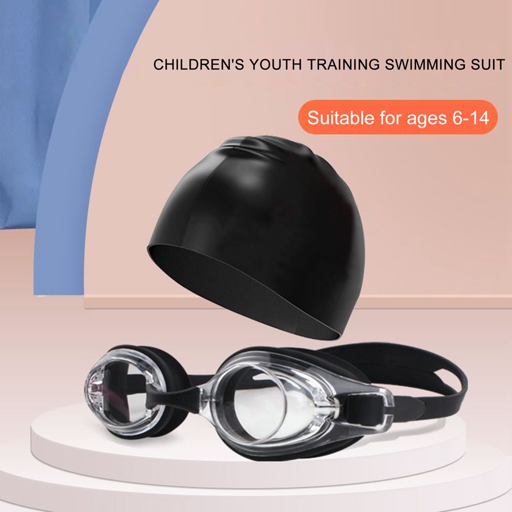Swimming Goggles For Kids Silicone Bathing Caps For Boys Girls Swimming Hat Set Age Old Anti Fog Kids Goggles 6-14 Years