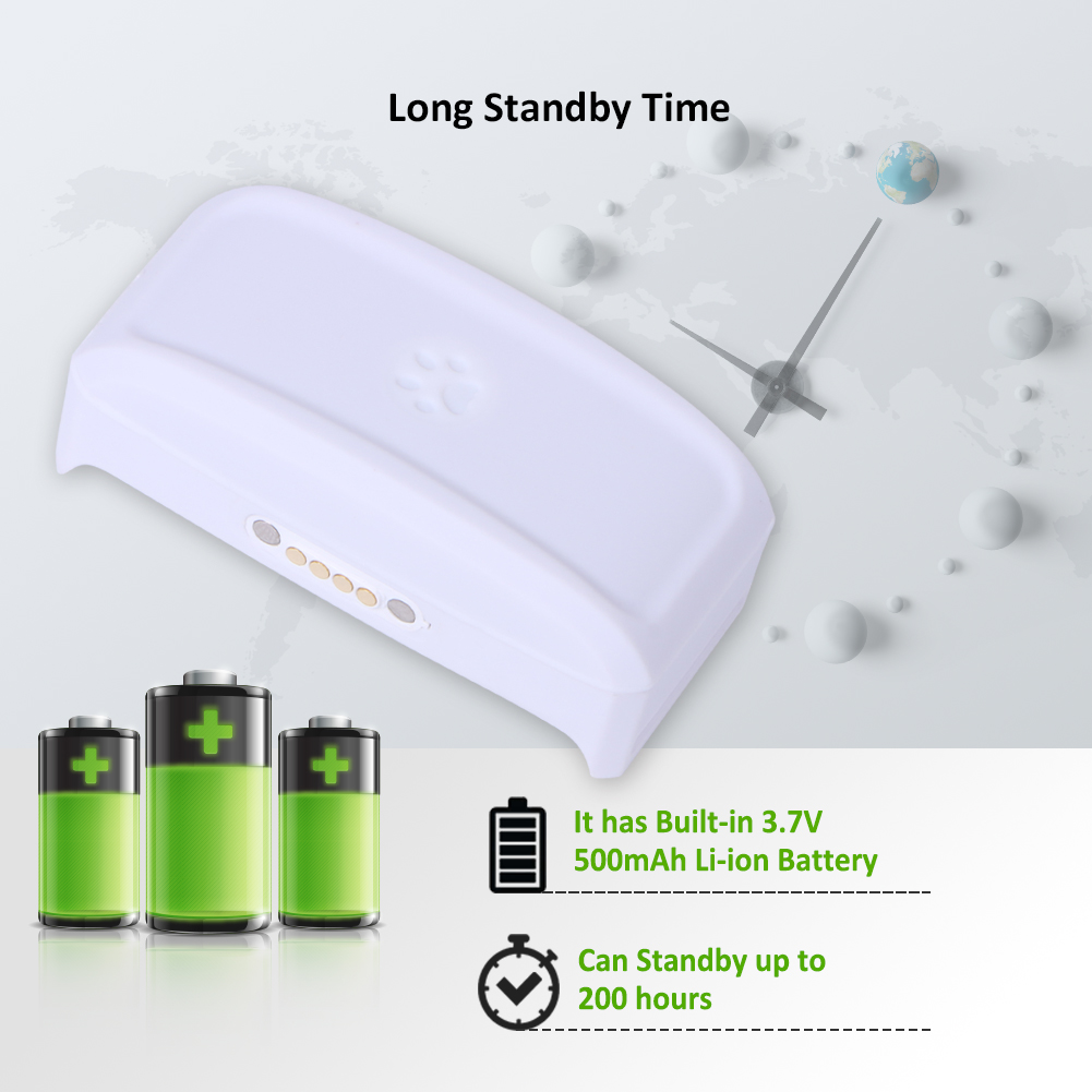 Electronic Pet GPS Tracker Mini Realtime Track Waterproof IP67 500mAh Geo Fence APP Dog Products