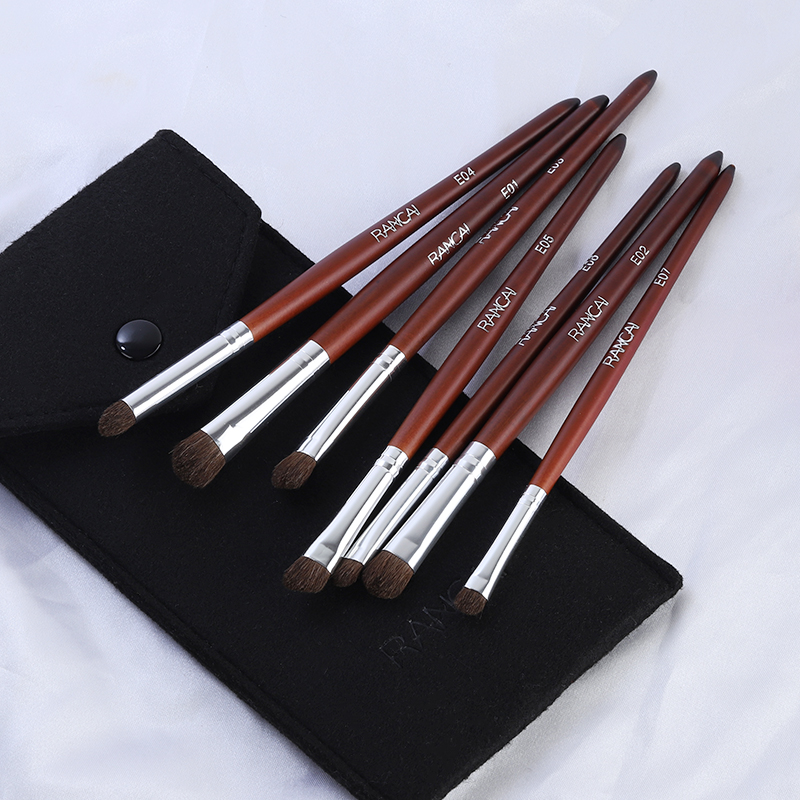 cd pcs RANCAI Shadow Pro Eye Makeup Brushes Set Natural Hair Wood Handle Blending Shader Highlighter Brush Make Up Tools brochas