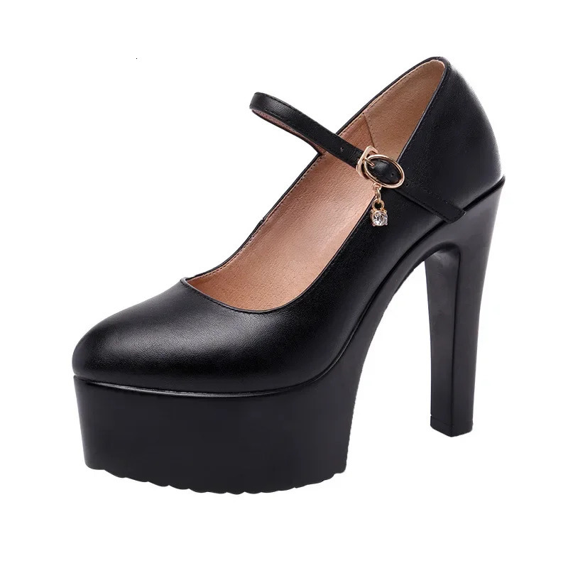 Small Size 32-43 Elegant Shallow Red White Wedding Shoes Platform Pumps Women Block High Herels Shoes for Model Party 241108