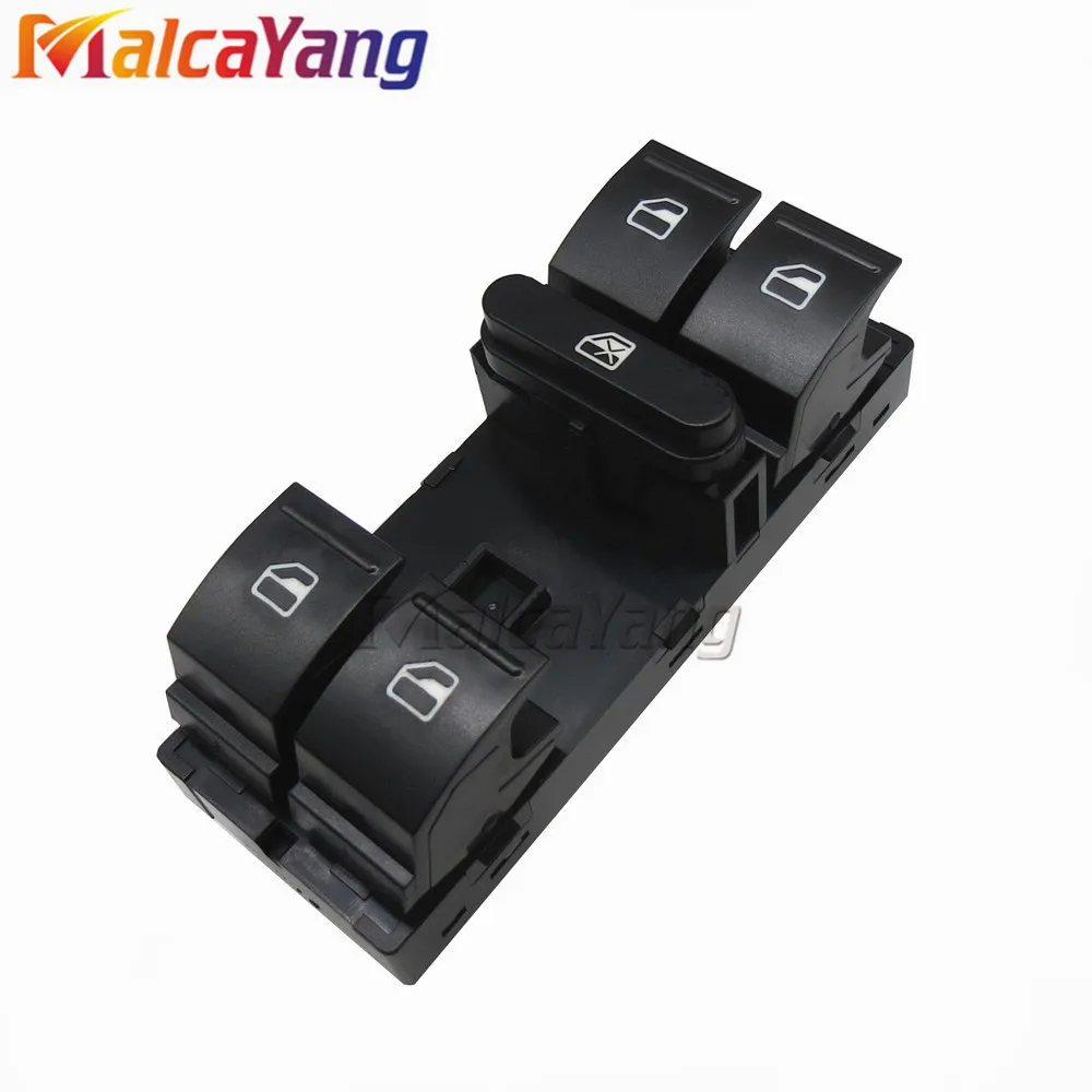 HIGH QUALITY 5ND959857 5K4959857 / 5ND959855 Chrome Master Window Switch For Golf MK5 MK6 Tiguan Touran Jetta Passat Red Light