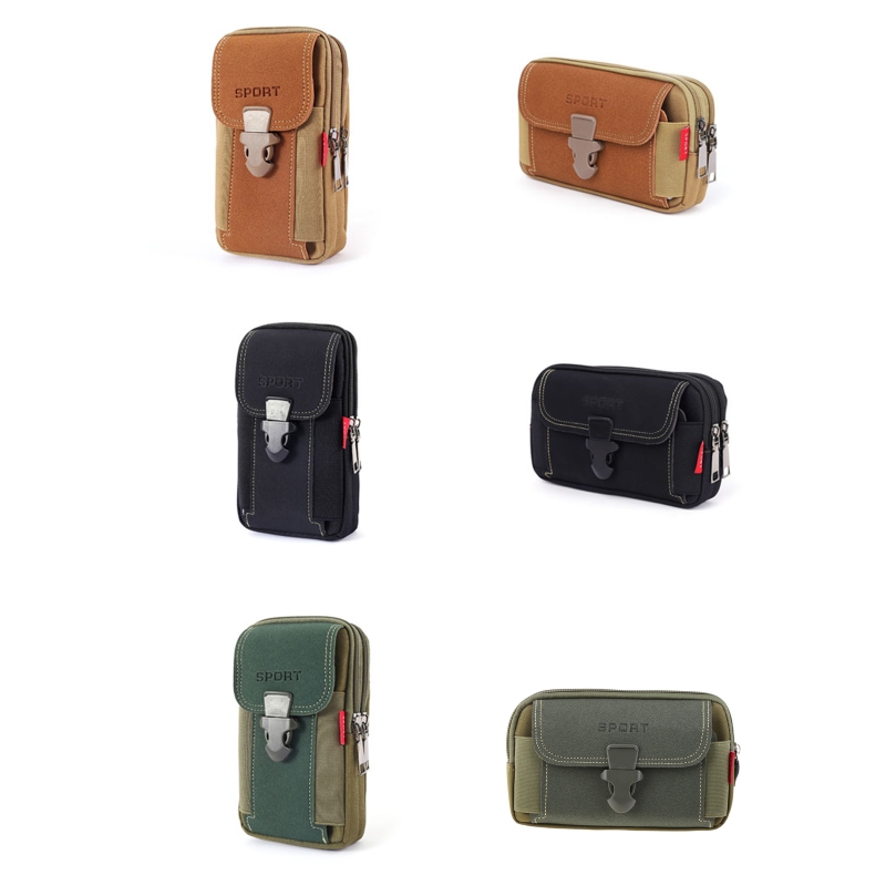 Men Vintage Canvas Waist Bag Phone Sport Belt Hip Loop Holster Wallet Carry for Case Purse e8ae8 5