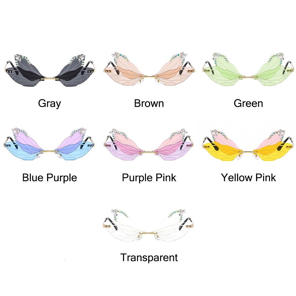 Women's Fashion Eyewear Irregular Party Dia Sun Moissanite Dragoy Wing SunMoissanite glasses Bg Shades