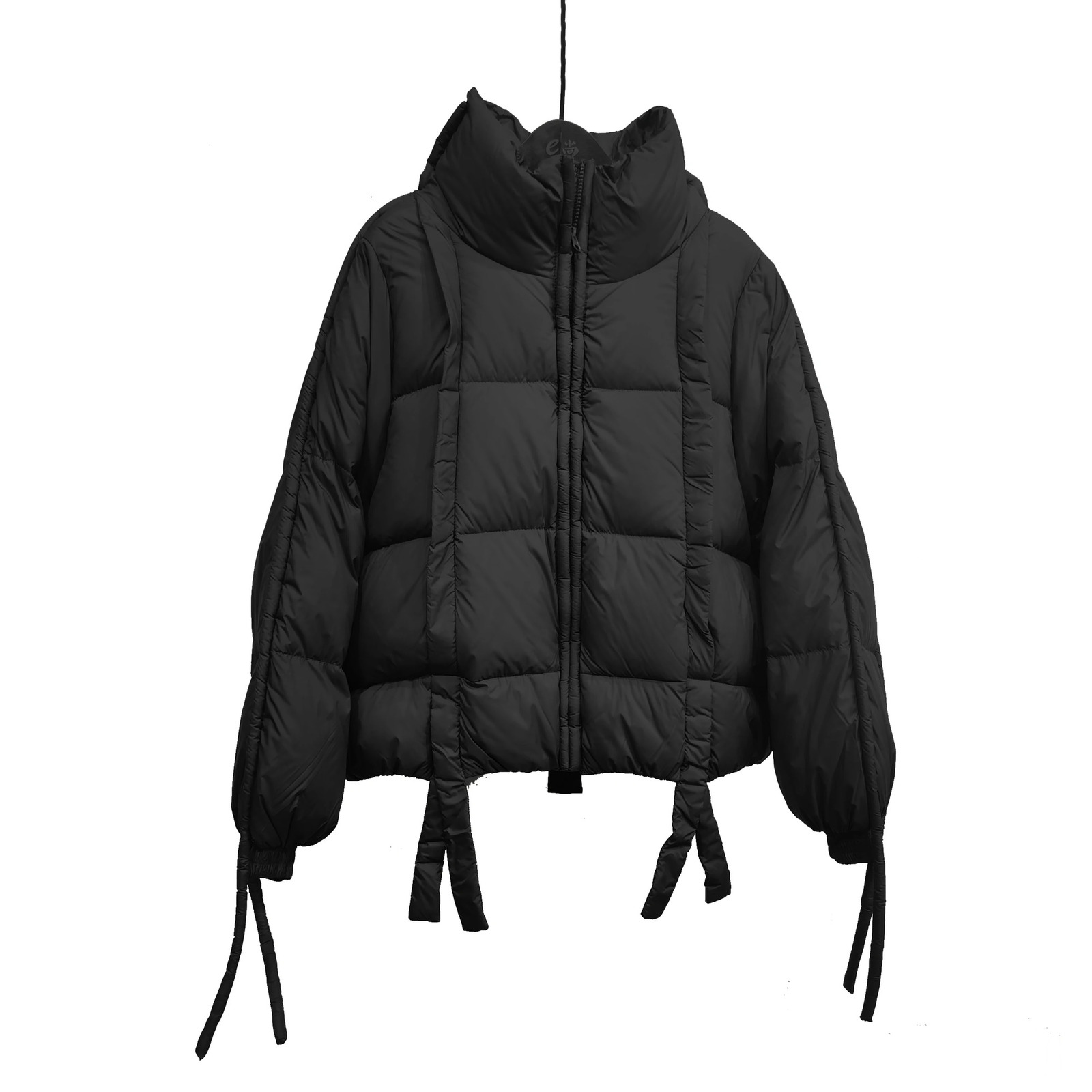 ly ned womens oversized jacket winter fashion lace up puffer jacket turtle neck parkas clothing casual INEKO 2O118 241108