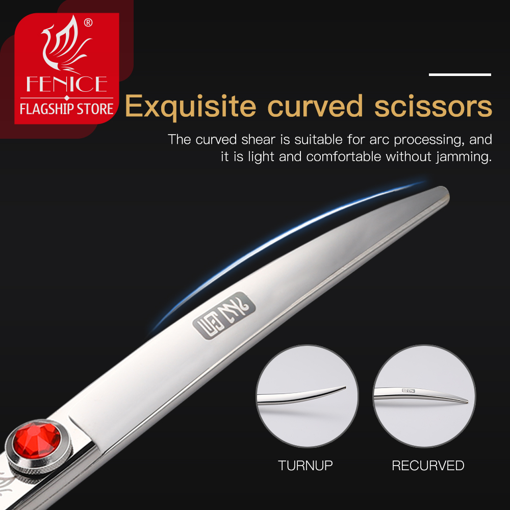 Fenice professional 6.5 inch pet scissors dog scissors curved grooming scissors cutting shears makas tijeras