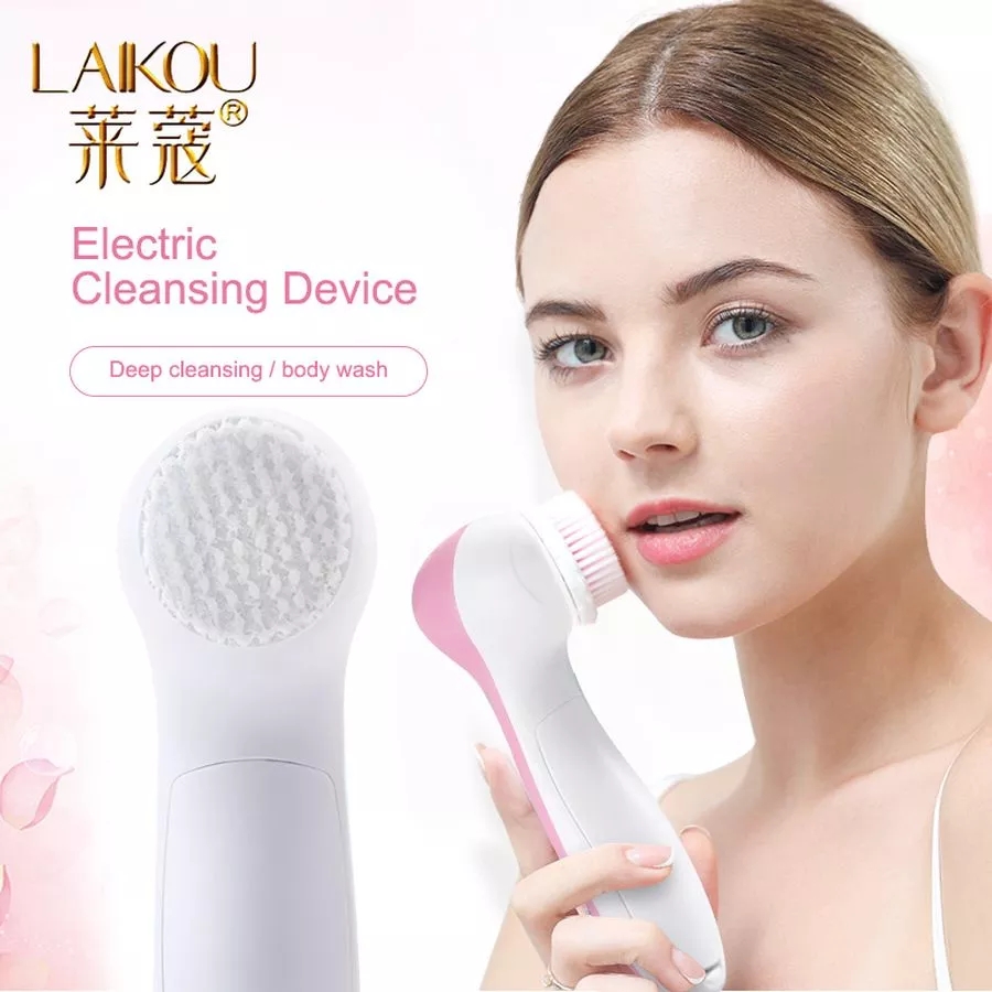 a b LAIKOU Electric in Facial Cleanser Wash Face Cleaning Mini Skin Pore Cleaner Beauty Body Massage brush hine Cleang Mi Sk he