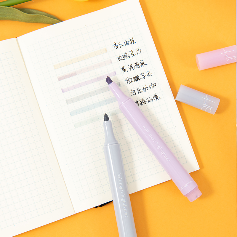 6pcs Half Sugar Highlighter Pens Set Mild & Retro Color Marker Spot Liner for Highlight Drawing Painting Office School A6776