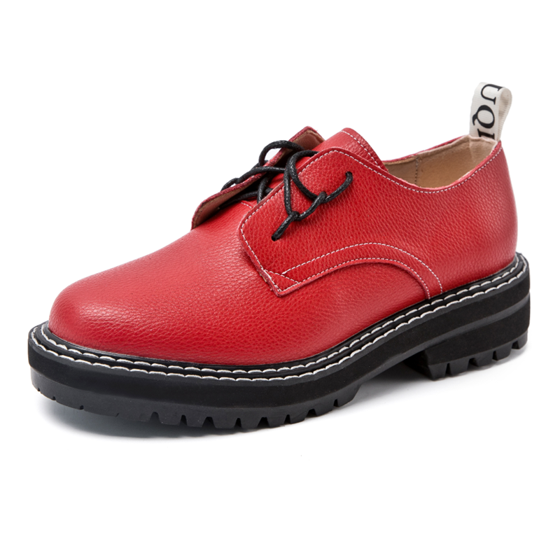 Retro Women Shoes Genuine Leather 2024 New Spring British Style Student Shoes Wild Thick Large Size Ladies Oxford Shoes