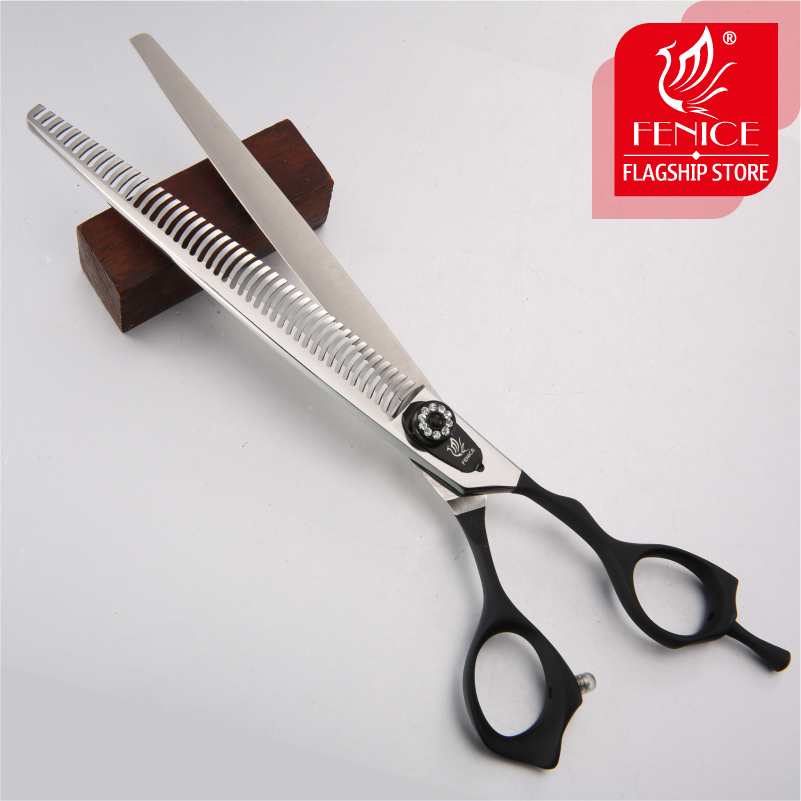 Fenice JP440c Steel Professional 7/7.5 inch pet grooming scissors for dogs thinning shears scissors