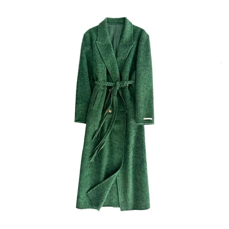 UMI MAO jacket Alashan camel velvet ribbon double-sided cashmere wool coat womens winter womens coat 241108