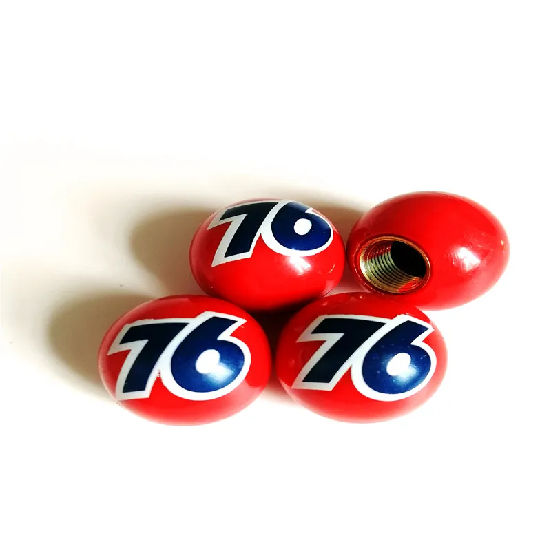4 x Car Style No.76 Ball Tire Air Valve Cap Tyre Wheel Dust Stems Caps For Number 76 Cars Truck Motorcycle Bike