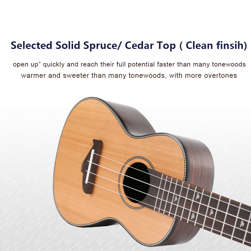 Acouway Ukulele 21 24 26 inch Ukulele Soprano Concert Tenor Ukulele solid spruce top uku Ukelele Hawaii guitarMusical Instrument