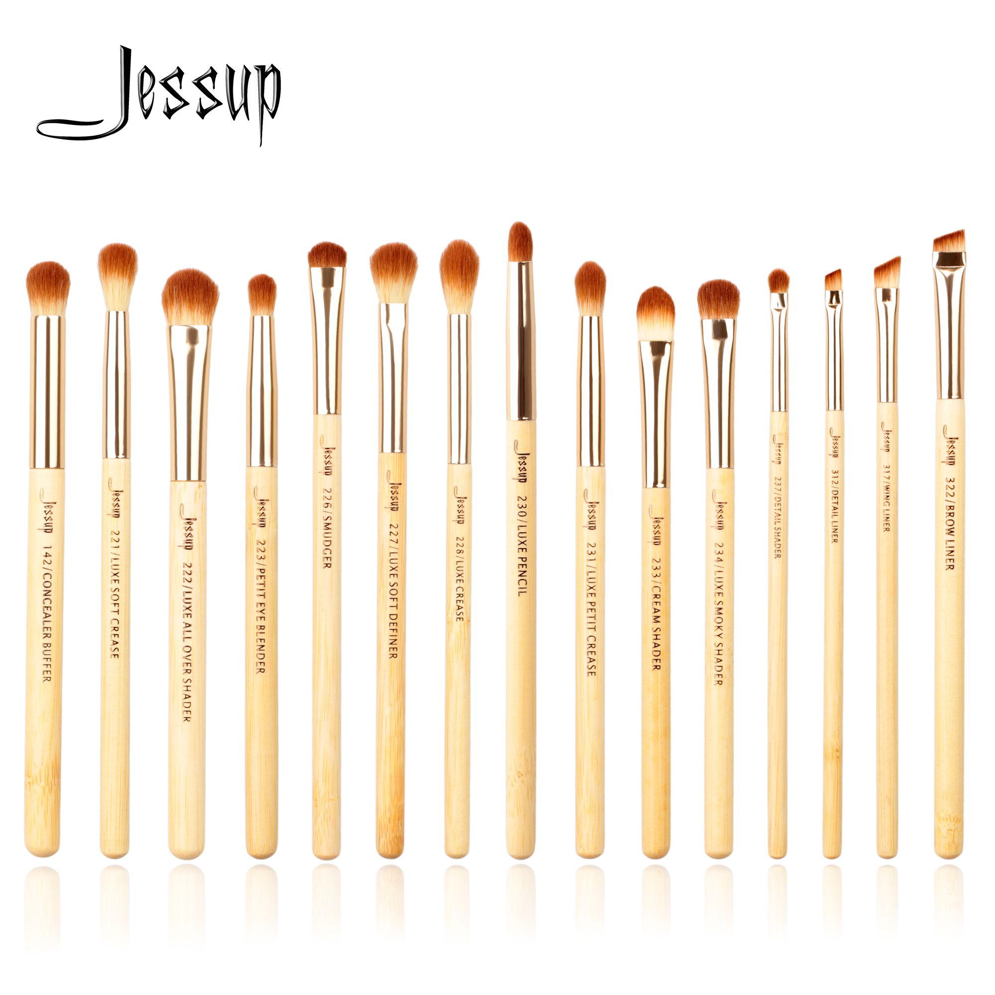Eye set Brushes Bamboo Jessup pcs Eyeshadow Details Eyeliner Eyebrow Precise shading Blending shadow liner brow