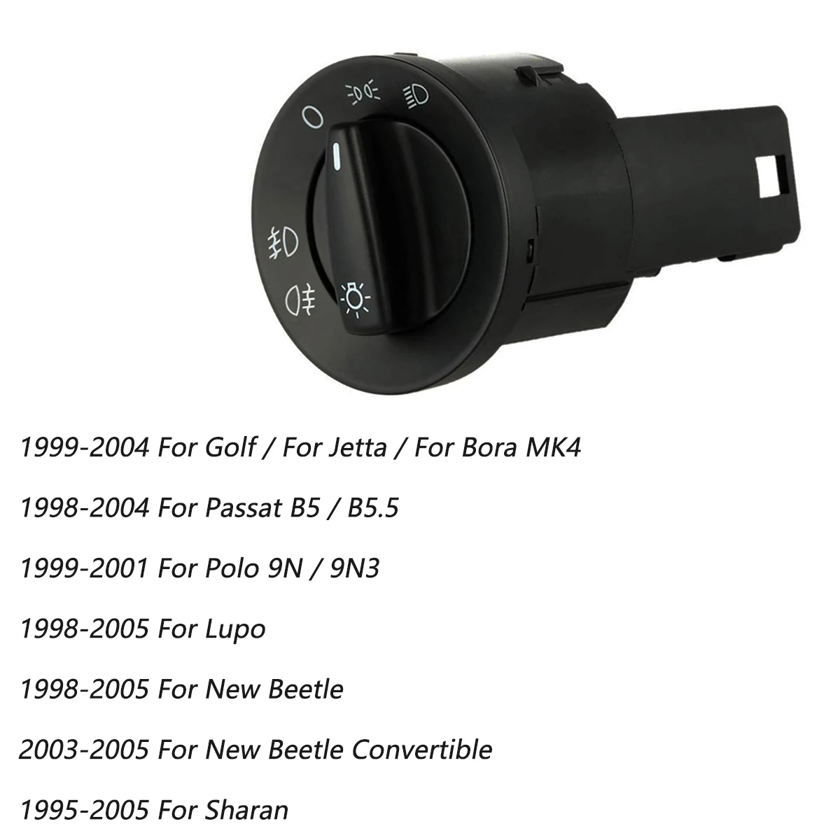 Headlight Control Switch For Vw Jetta Bora Golf MK4 Passat B5 Beetle T5 Polo 9N Sharan Lupo 1995-2005 3BD941531/3BD 941 531