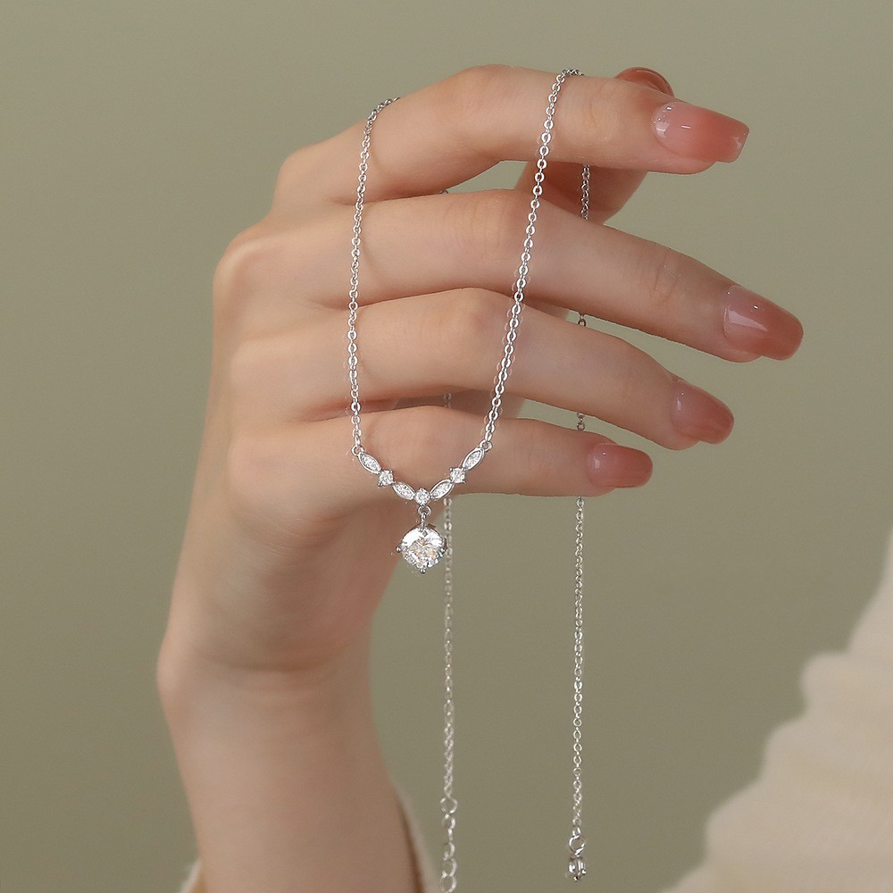 2024 Choucong Elegant Lover Pendant Luxury Jewelry Genuine 100% S925 Sterling Silver Round Cut Moissanite Diamond Stunning Party Women Wedding Clavicl