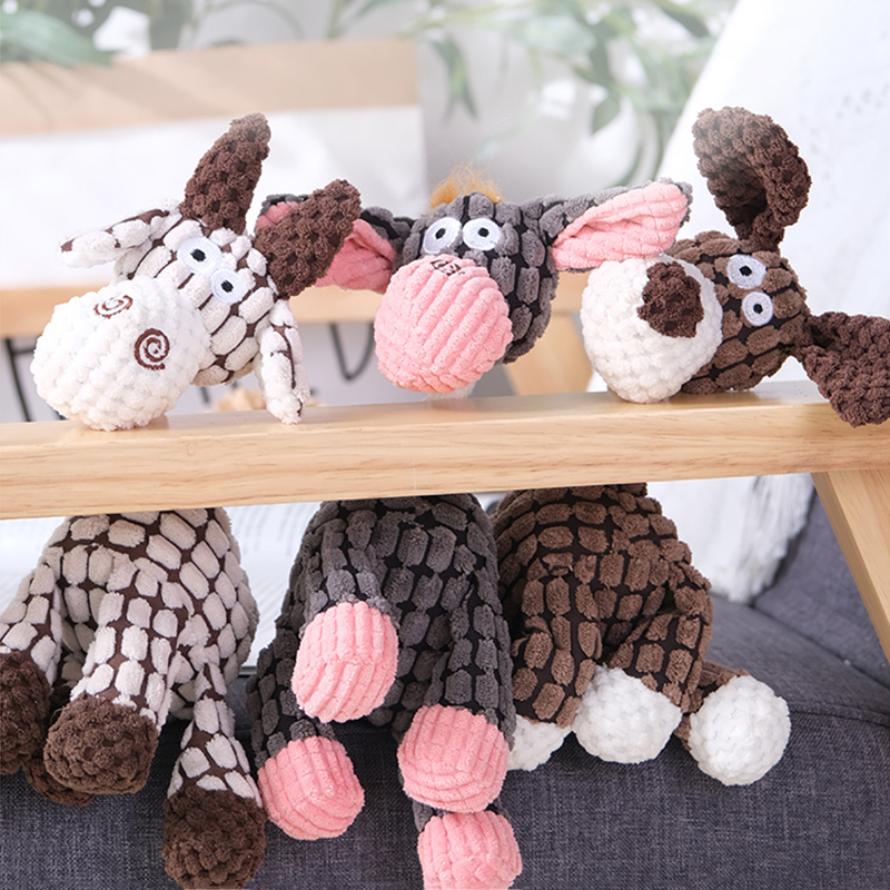Dog Toys Cleaning Teeth Squeaky Interactive Cartoon Donkey Bite-Resistant Chewing Toys for Puppy Dogs Dog Training Toy