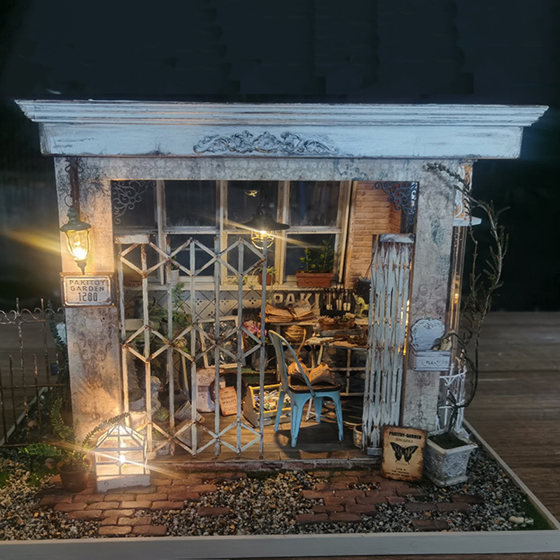 DIY Wooden Irish Villa Doll House Miniature Building Kits Casa With Furniture Light Assembled Dollhouse Toys for Adults Gifts