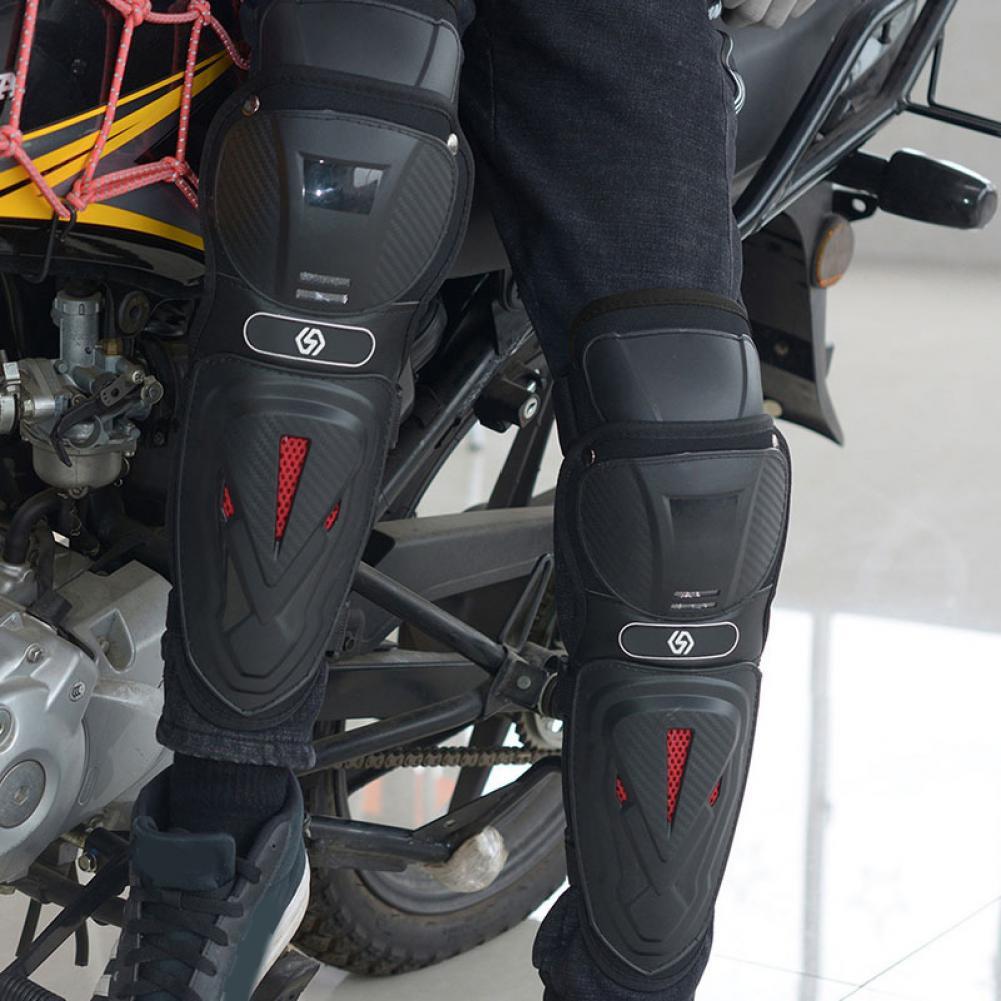 new 2025 4Pcs/Set Elastic Belt Lightweight Shock Resistant Windproof Motorcycle Body Protector Knee Elbow Protector for Sports
